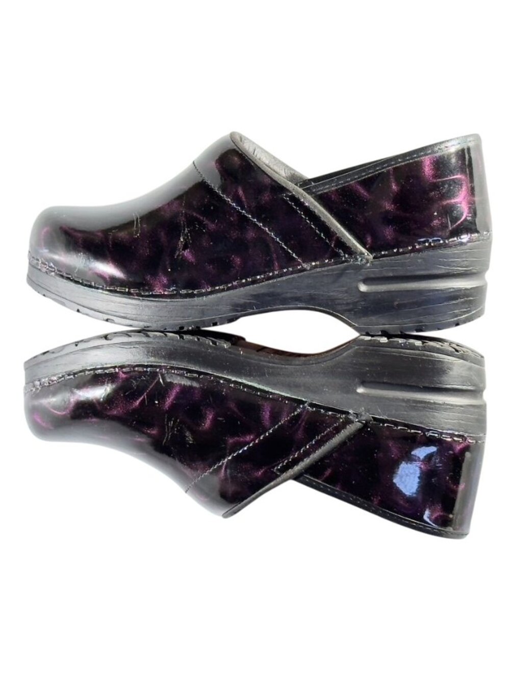 Sanita Professional Women's Purple Satin Patent Clogs Size 38 - Picture 6 of 10